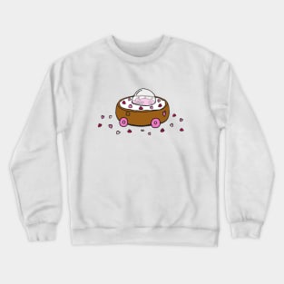 Valentine's Day Donut Car with Heart Sprinkles Crewneck Sweatshirt